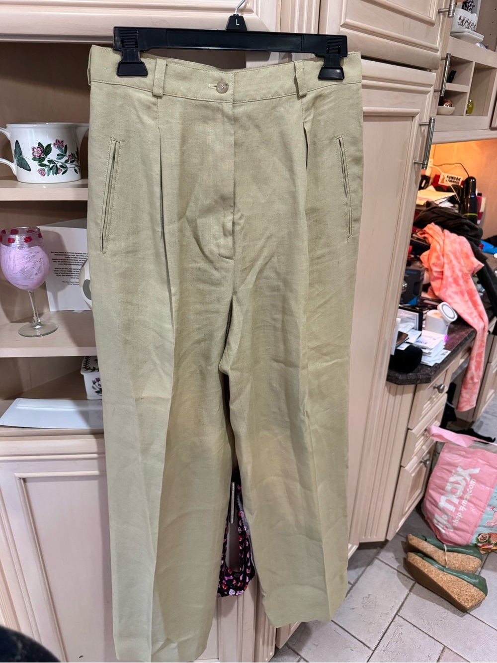 Calvin Klein Light Olive Straight-Leg Chinos